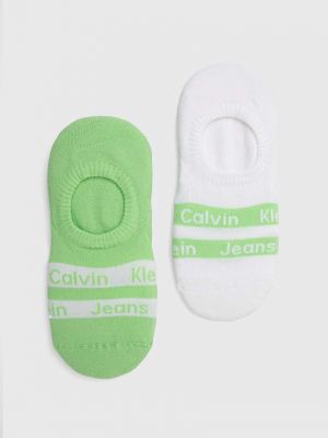 Чорапи Calvin Klein зелено