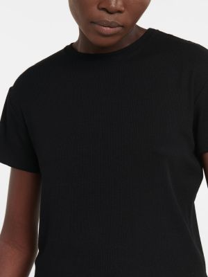 Βαμβακερή μπλούζα The Row μαύρο