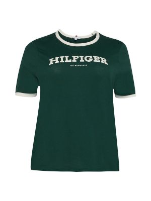 Majica Tommy Hilfiger Curve zelena