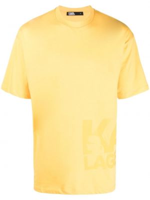 Тениска с принт Karl Lagerfeld жълто
