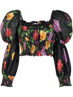 Bluza s cvetličnim vzorcem s potiskom Charo Ruiz Ibiza črna