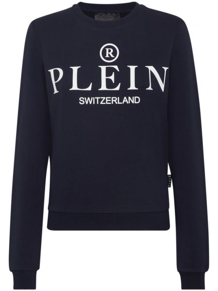 Baskılı sweatshirt Philipp Plein mavi