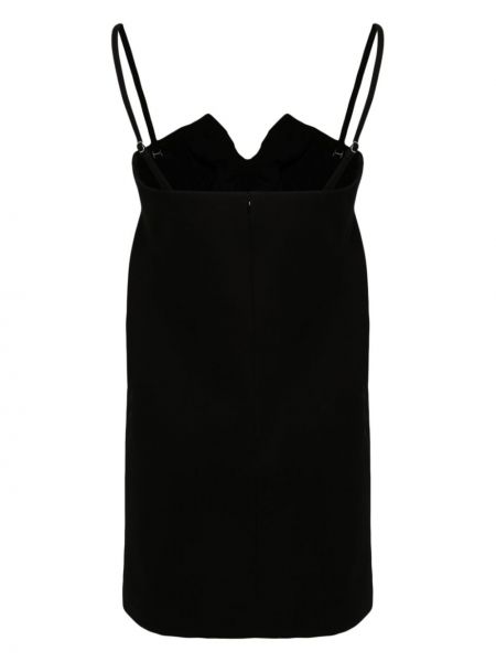 Drapované hedvábné koktejlové šaty Del Core černé