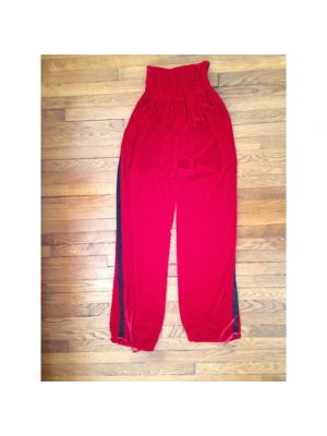 Aksamitne spodnie Jean Paul Gaultier Pre-owned czerwone