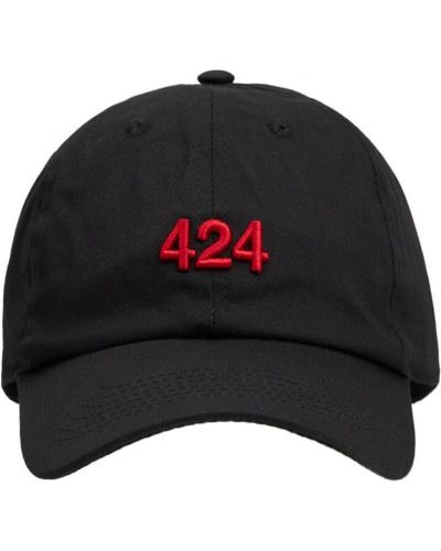 Haftowana czapka z daszkiem bawełniana 424 czarna