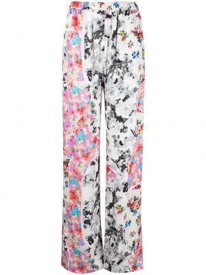 Trykt floral flare bukser Msgm hvit