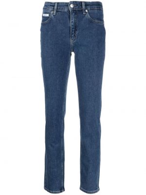 Slim fit kitsa lõikega teksapüksid Calvin Klein sinine