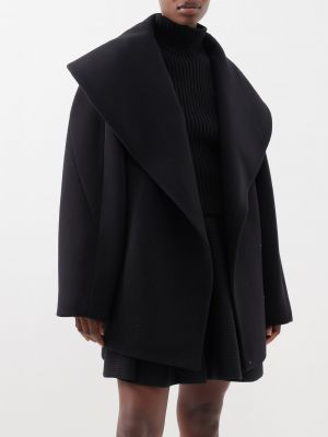 Объемное валяное пальто melton с шалью и лацканами ALAÏA черный