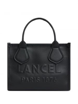 Кожени шопинг чанта Lancel черно