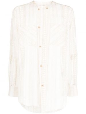 Nėriniuota asimetriška marškiniai Andersson Bell balta