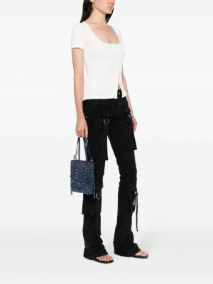 Shopper handtasche mit kristallen Benedetta Bruzziches blau