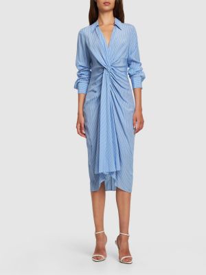Robe chemise en soie en crêpe Michael Kors Collection bleu