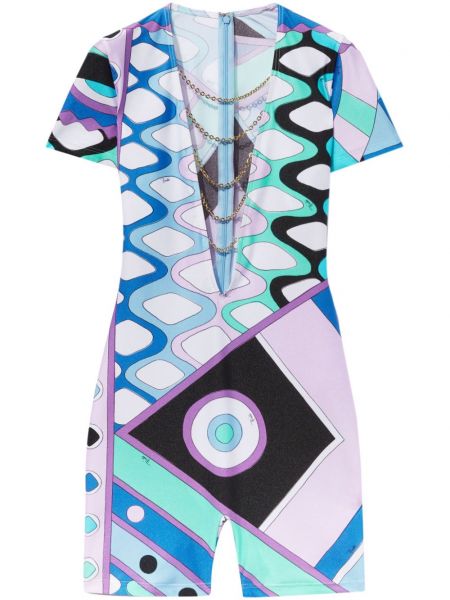 Langer overall mit print Pucci blau