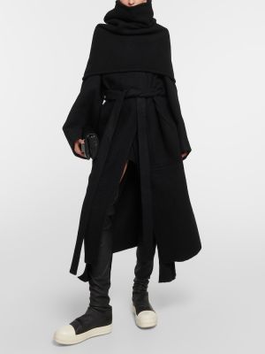 Vlnený kabát Rick Owens čierna