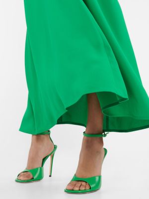 Midi šaty s výstřihem do v Victoria Beckham zelené