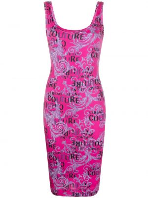 Jeanskleid mit print Versace Jeans Couture pink