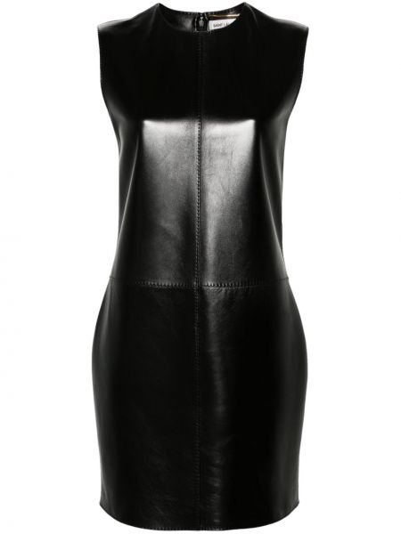 Mini-abito di pelle Saint Laurent nero
