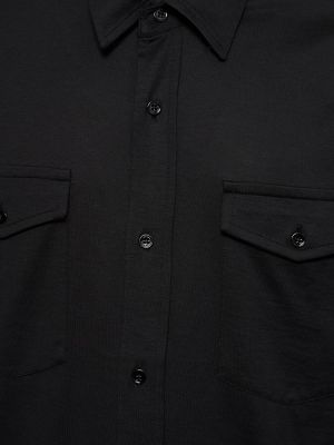 Bombažna svilena srajca Tom Ford siva