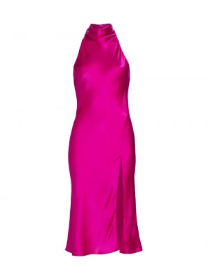 Шёлковое платье миди Stanford с воротником-хомутом Amanda Uprichard розовый
