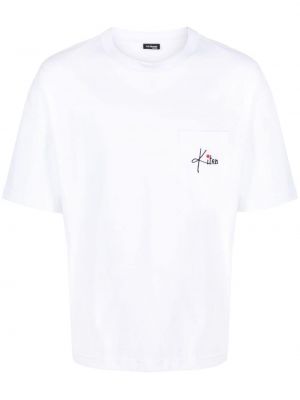Bavlněné tričko s výšivkou Kiton bílé