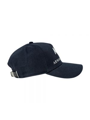 Gorra de algodón Armani Exchange azul