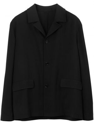 Oversized vlnená bunda Burberry čierna