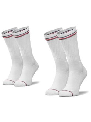 Ψηλές κάλτσες Tommy Hilfiger λευκό
