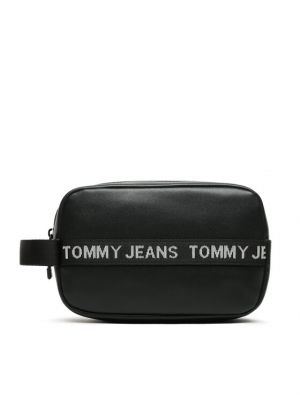 Bőr kozmetikai táska Tommy Jeans fekete
