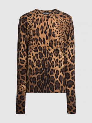 Леопардовий светр з принтом Dolce&gabbana коричневий