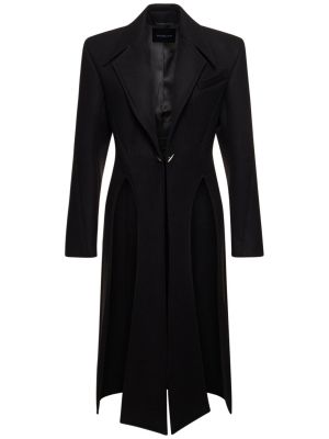 Vlněný kabát Mugler černý