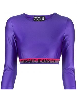 Kροπ τοπ Versace Jeans Couture μωβ