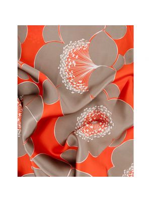 Chaqueta de seda de flores con estampado Kiton naranja