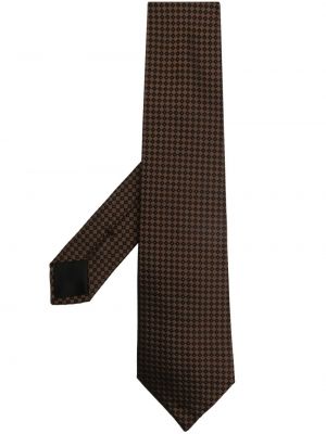 Cravată de mătase cu imagine cu imprimeu geometric Givenchy maro