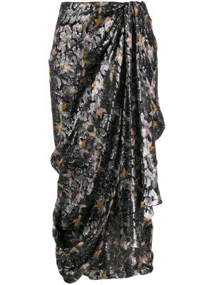 Асимметричная юбка с принтом Isabel Marant, черный