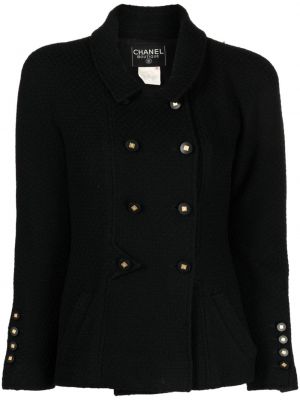 Vlnená bunda Chanel Pre-owned čierna