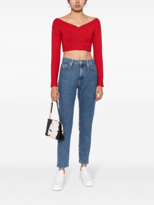 Skinny džíny s výšivkou Calvin Klein Jeans modré