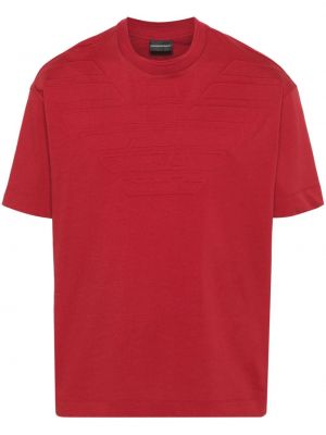Памучна тениска Emporio Armani червено