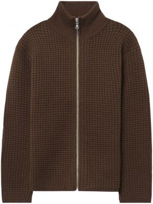 Sweter wełniany z wełny merino John Elliott brązowy