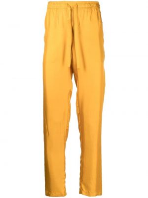 Копринени панталон на райета на точки Dolce & Gabbana жълто