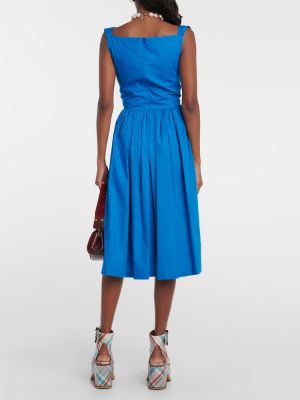 Bombažna midi obleka Vivienne Westwood modra
