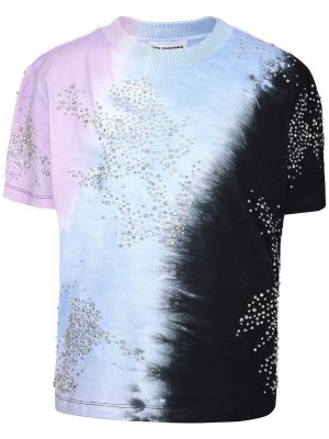 Křišťálové bavlněné tričko jersey Des Phemmes černé