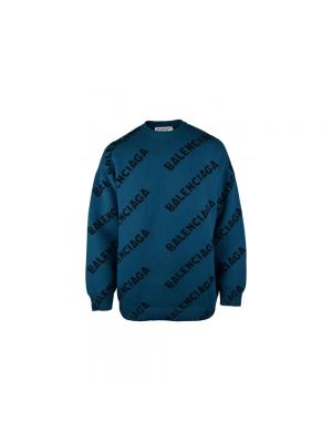 Sweter z nadrukiem Balenciaga Niebieski
