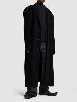 Płaszcz z kaszmiru oversize Balenciaga czarny