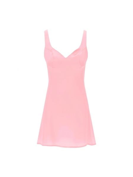 Satynowa sukienka mini z krepy Mvp Wardrobe różowa