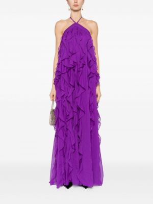 Dlouhé šaty s volány Patbo fialové