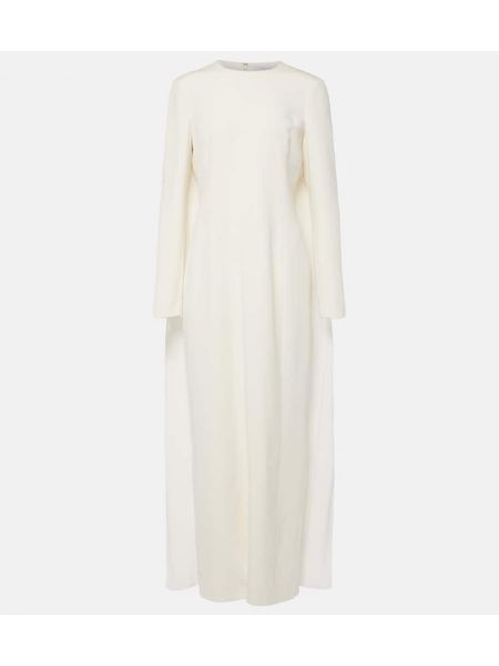 Μεταξωτή μάλλινη μάξι φόρεμα Gabriela Hearst λευκό