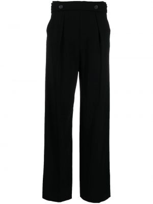 Krepové viskózové rovné kalhoty s vysokým pasem Proenza Schouler černé