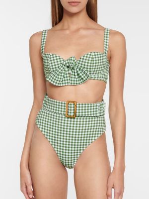 Bikini à carreaux Alexandra Miro vert