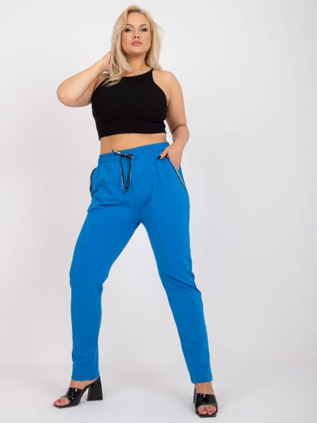 Oversize спортни панталони Fashionhunters синьо