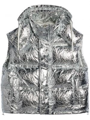 Péřová vesta Ami Paris stříbrná